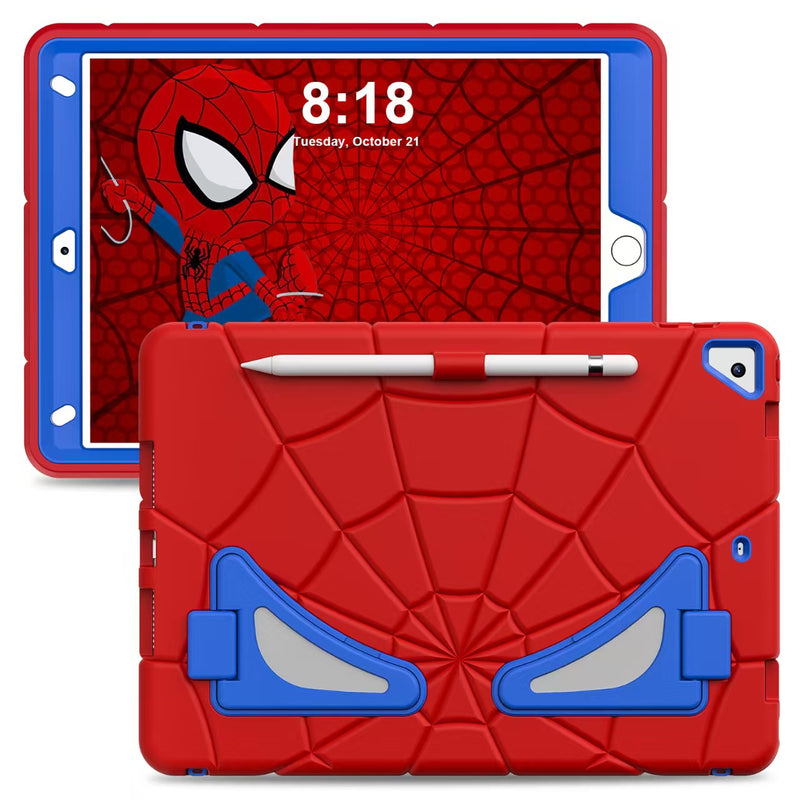 Load image into Gallery viewer, [Built-in Stand][With Card Slot] Apple iPad Air 11-inch M3 (2025) Spiderman Cartoon Kids Full-cover Silicone Shockproof Case
