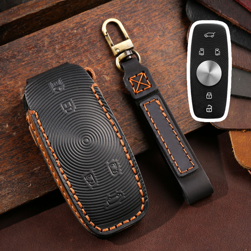 Load image into Gallery viewer, Roewe Handcrafted Genuine Leather Car Key Fob Case Cover For Roewe iMAX8
