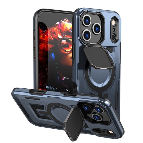 [Magsafe Compatible][With Lens Cover] Apple iPhone 17 Pro/Pro Max Heavy Duty Stand Phone Case