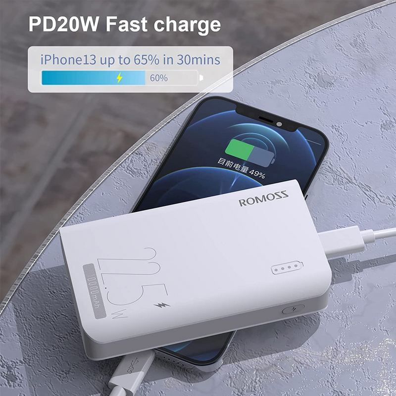 Load image into Gallery viewer, Romoss Sense4SF 22.5W 10000mAh Mini Power Bank - White
