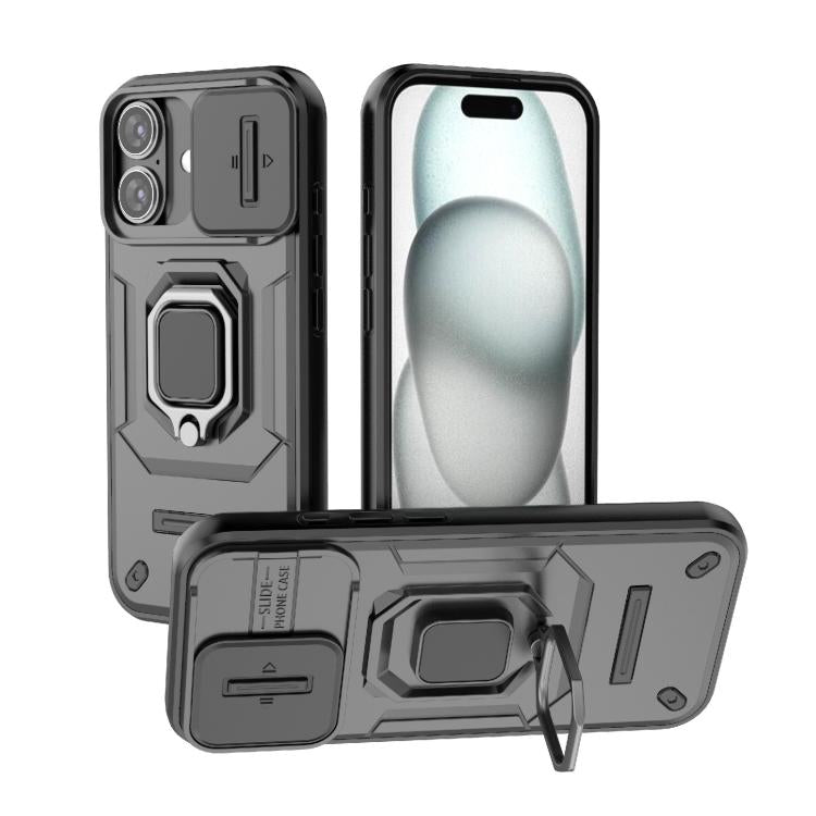 Load image into Gallery viewer, [With Lens Cover][Built-in Stand] Apple iPhone 17/Air/Pro/Max - Shield Shockproof Rugged Heavy Duty Case
