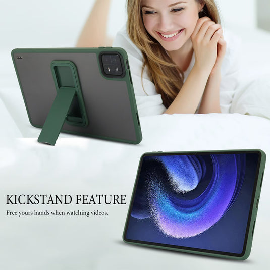 [Built-in Stand] Xiaomi Redmi Pad SE 11’’ 2023 (23073RPBFG) Matte Transparent Full-protection Shockproof Case