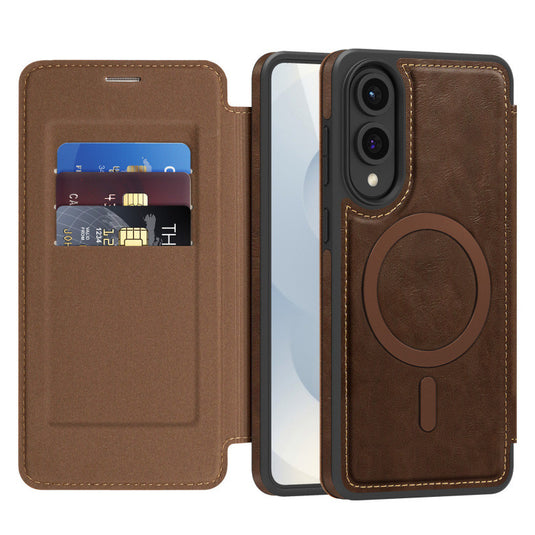 [With Card Slot] Samsung Galaxy S25 Edge (SM-S937) - Business Leather Flip Magnetic Case