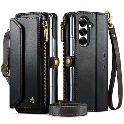 Samsung Galaxy Z Fold8 Ultra (SM-F976) - Zipper Style Crossbody PU Leather Wallet Series Stand Case With Lanyard - i-Station Mobile Phone & Electronic Device Repair and Accessories