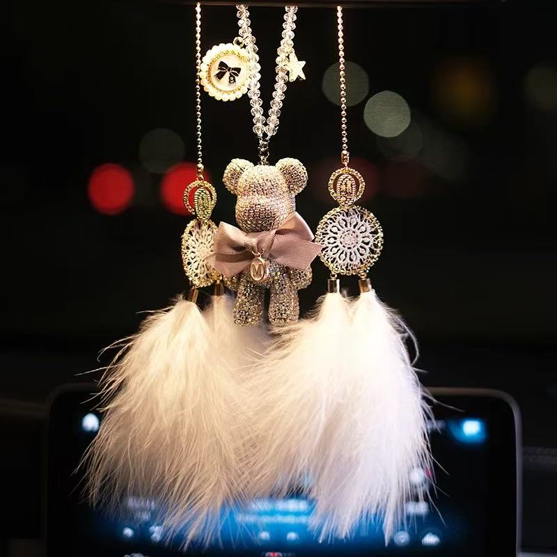 Load image into Gallery viewer, High-Quality Trendy Bear Car Hanging Ornament Creative Car Rearview Mirror Pendant
