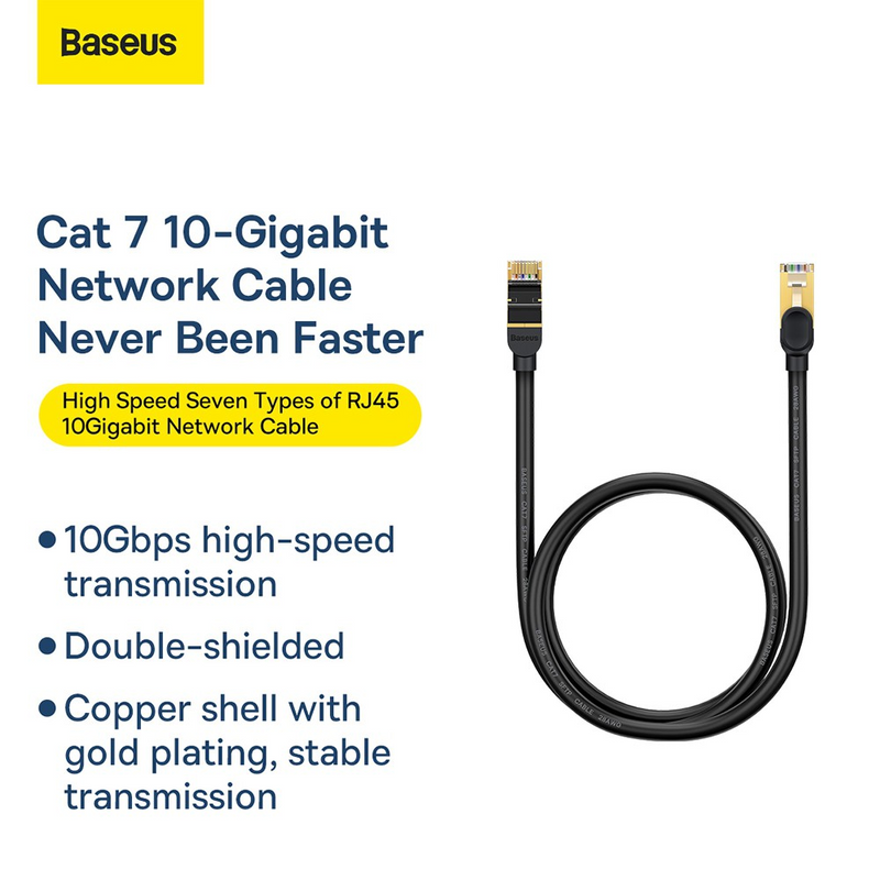 Load image into Gallery viewer, Baseus High Speed Seven Types of RJ45 10 Gigabit Network Cable 1M - Black - i-Station Mobile Phone &amp; Electronic Device Repair and Accessories
