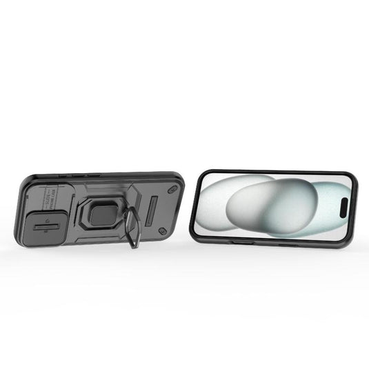 [With Lens Cover][Built-in Stand] Apple iPhone 17/Air/Pro/Max - Shield Shockproof Rugged Heavy Duty Case