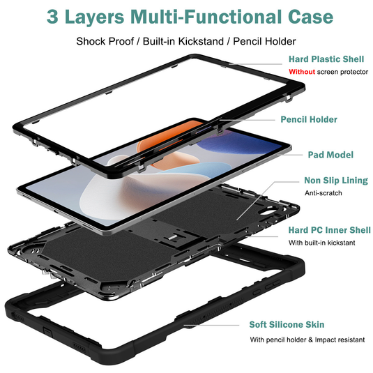 [Built-in Stand] Samsung Galaxy Tab S12 Plus (2026) 12.4"- Full‑Coverage Shockproof Hard Case