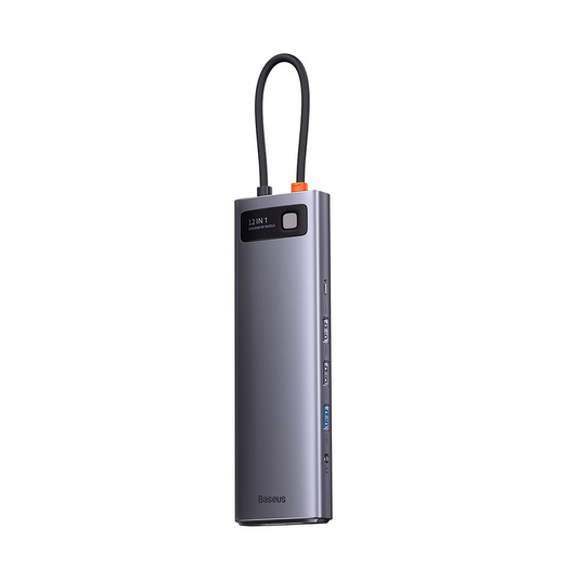Baseus Metal Gleam Series 12-in-1 Multifunctional Type-C HUB Docking Station (Type-C to HDMI*1+USB3.1*2+USB3.0*2+Type-C3.1*1+PD*1+RJ45*1+SD/TF*1+DP*1+3.5mm*1)