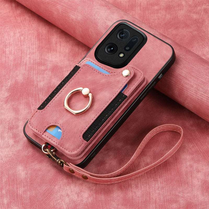 Load image into Gallery viewer, [Built-in Ring Kickstand] OPPO A80 5G - Multi-functional Wallet Stand Shockproof Case With Lanyard
