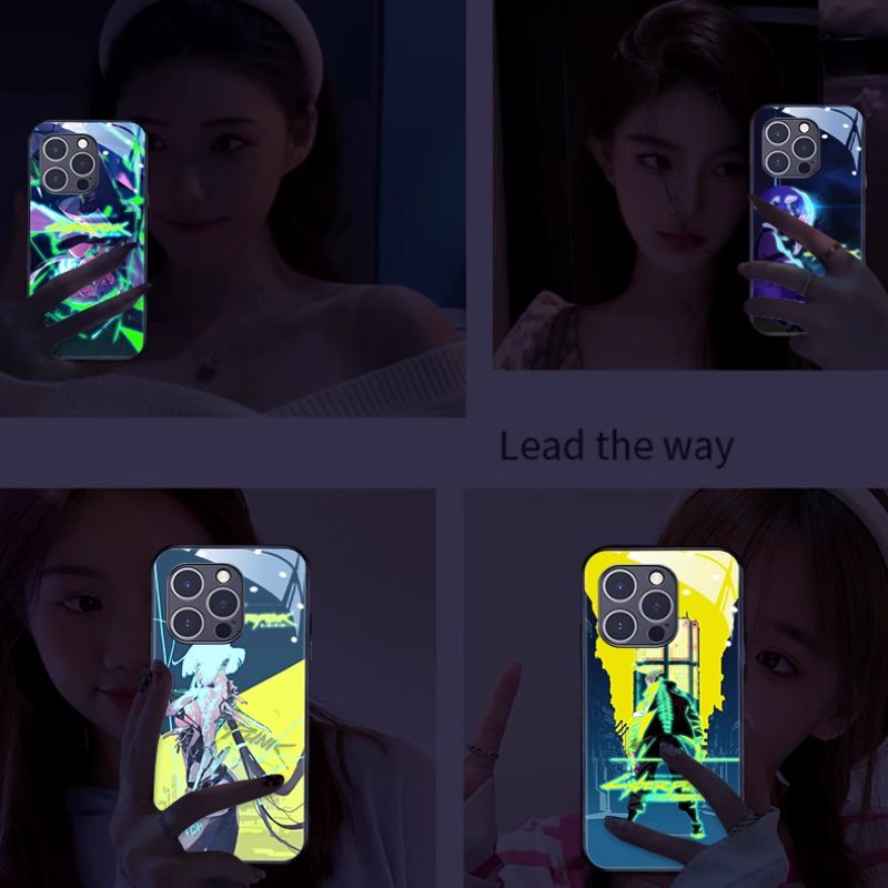 Load image into Gallery viewer, [Smart LED Glowing] Apple iPhone 15/Plus/Pro/Max Tempered Glass Shockproof Punk Series Case
