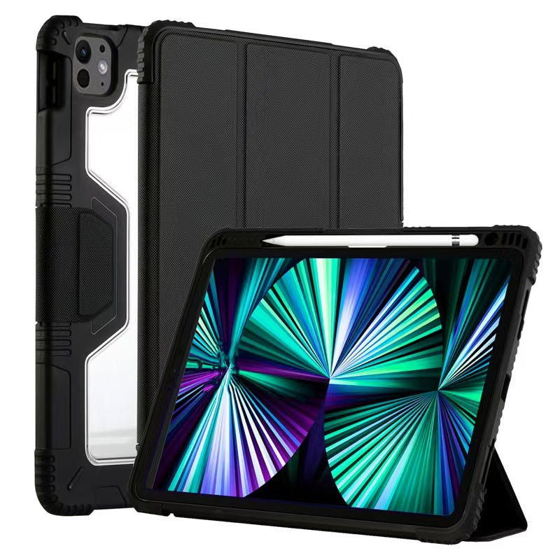 Load image into Gallery viewer, Apple iPad Pro 13-inch M4 (2024) Transparent Back Panel Shockproof Flip Leather Case
