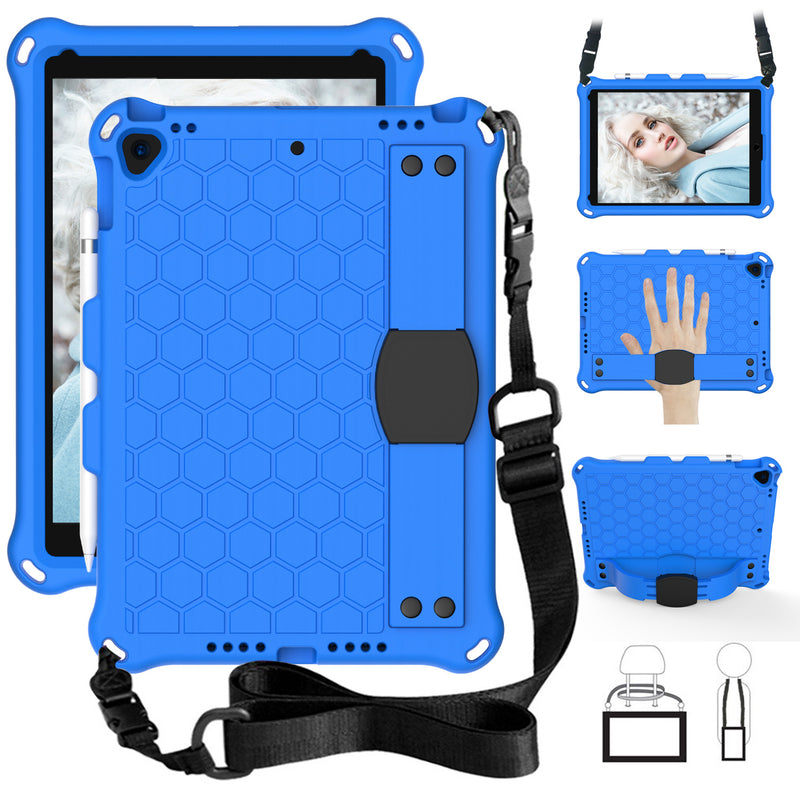 Load image into Gallery viewer, [Built-in Wrist Strap] Apple iPad 7/8/9 10.2&#39;&#39; 7/8/9th Gen (2019/2020/2021) EVA Kid Friendly Heavy Duty Ring Holder Stand Case
