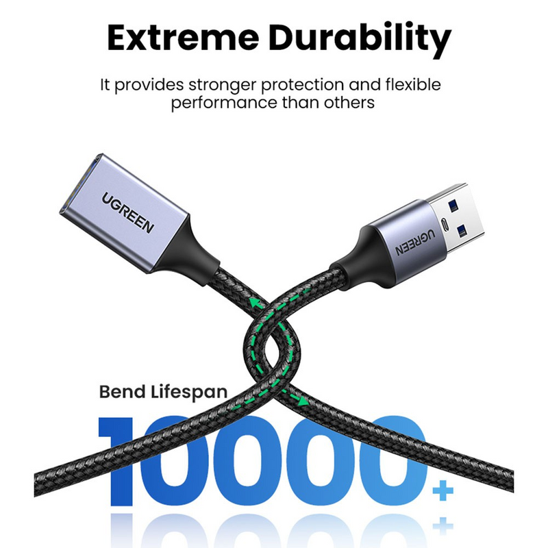 Load image into Gallery viewer, UGREEN US115 USB 3.0 Extension Cable USB (Male) - USB (Female) 1m - Black
