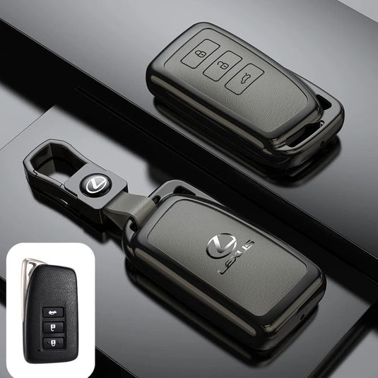 Lexus Zinc Alloy + PU Leather Car Key Fob Case Cover For ES200, ES300, RX350, NX350H, LS500H