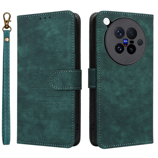 [With Card Slot] Vivo X500/Pro/Max - Multi Functional Buckle Flap Wallet Series Case With Lanyard
