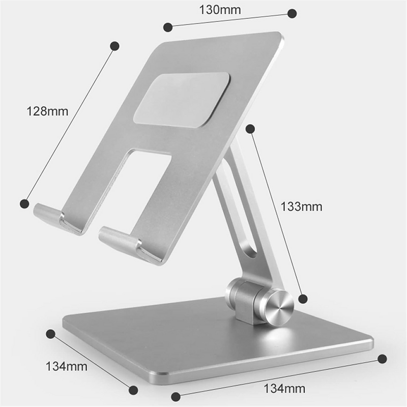 Load image into Gallery viewer, [Up to 13 Inch] Dual Shafts Adjustable Foldable Desktop Aluminum Tablet Holder
