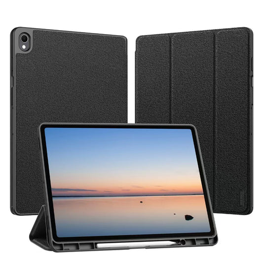 [With Pen Slot] Samsung Galaxy Tab S12 Plus (2026) 12.4" Premium PU Fabric Texture Shockproof Case