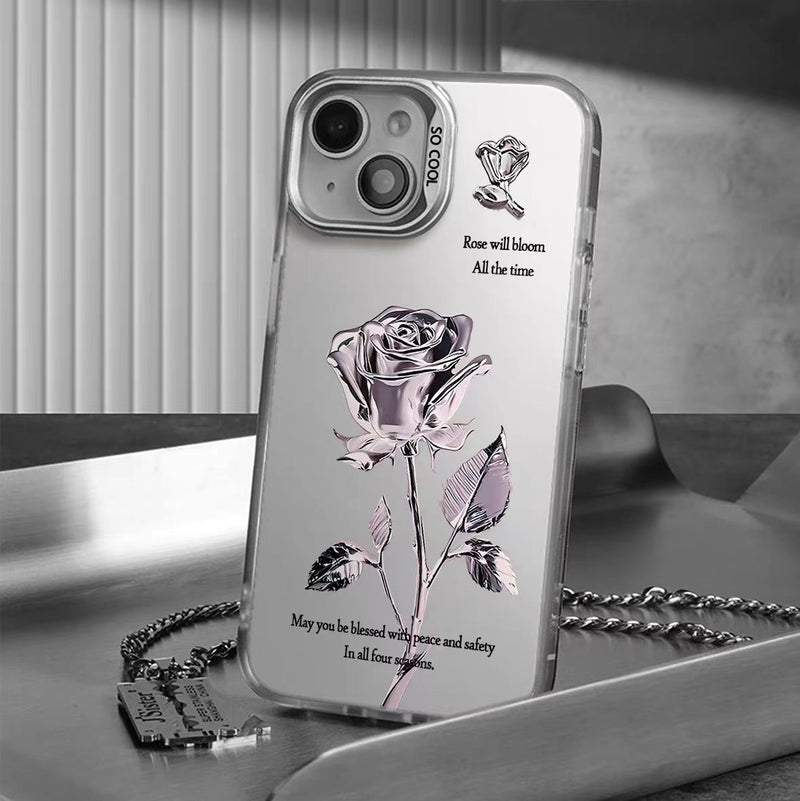 Load image into Gallery viewer, Apple iPhone 12/Pro/Pro Max 3D Rose Full-cover Silicone BlingBling Series Case
