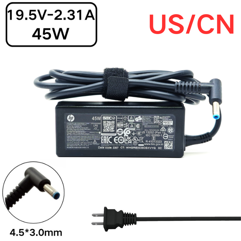 Load image into Gallery viewer, [19.5V-2.31A/45W][4.5x3.0 Blue Tip]  HP Pavilion 11 13 15 &amp; HP Elitebook Folio Laptop AC Power Supply Adapter Charger
