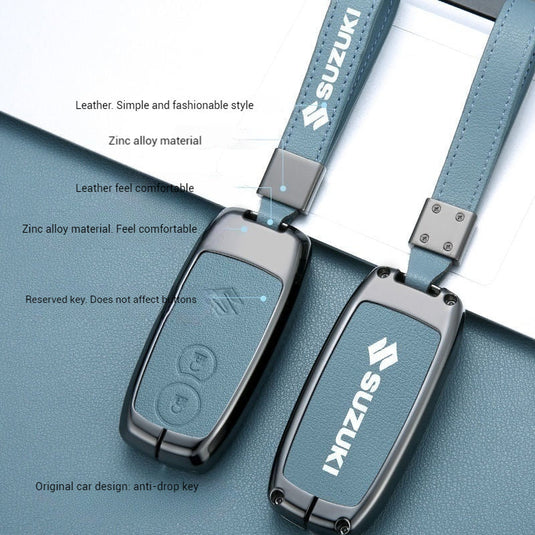 Suzuki Zinc Alloy PU Leather Car Key Fob Case Cover For SX4, Vitara