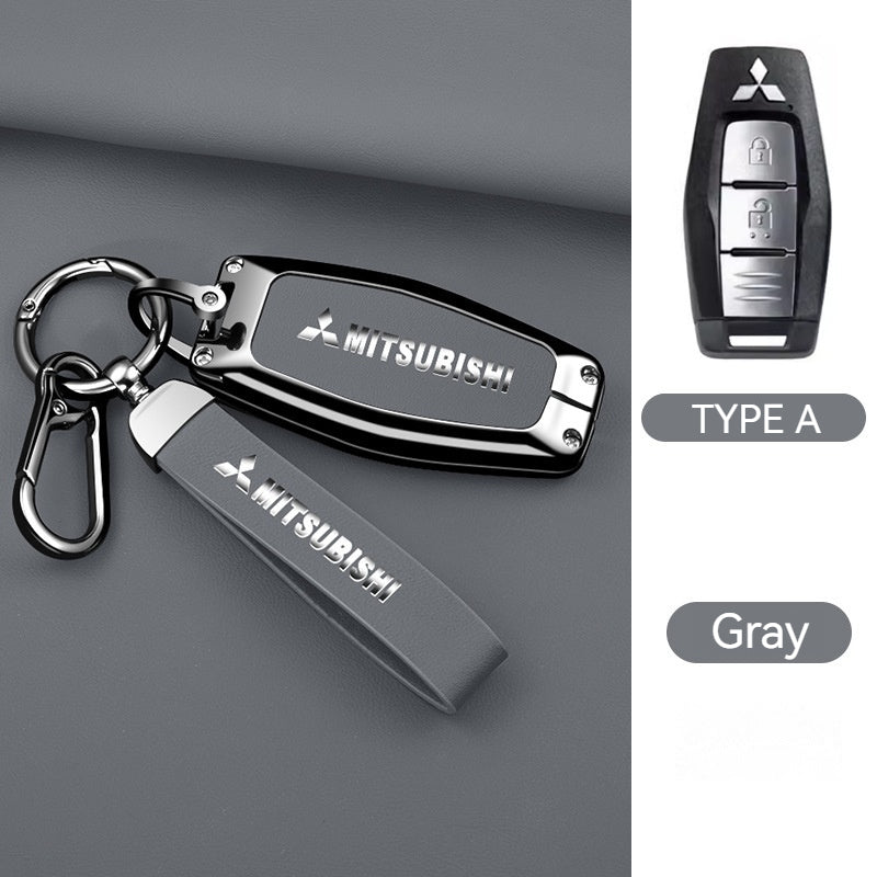 Mitsubishi Zinc Alloy PU Leather Car Key Fob Case Cover For Outlander - i-Station Mobile Phone & Electronic Device Repair and Accessories