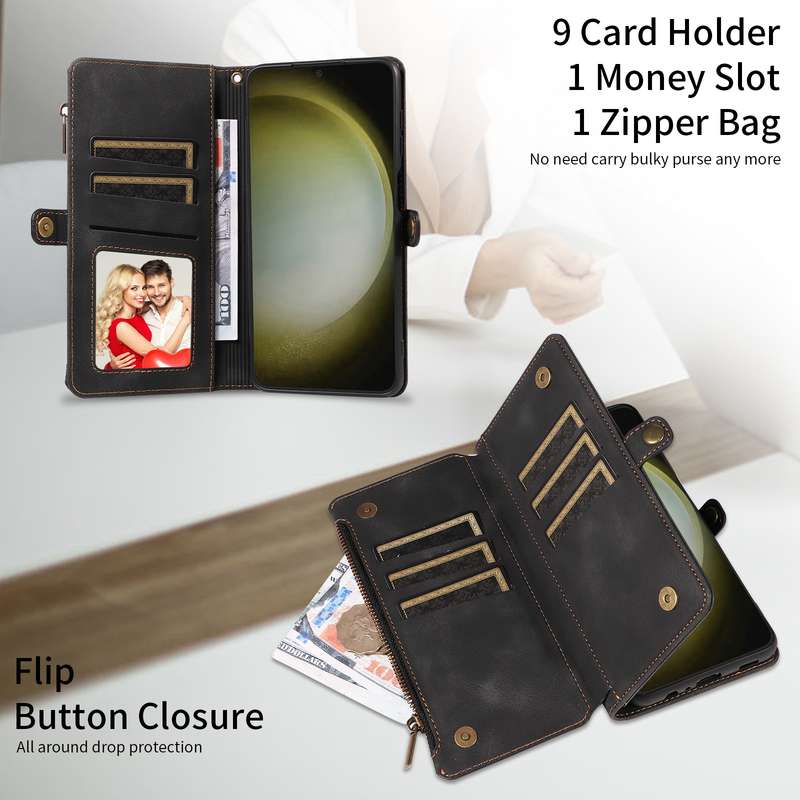 Load image into Gallery viewer, [Built-in Card Slot][With Strap] Samsung Galaxy S25/Plus/Ultra/FE Premium Genuine Leather Wallet Protective Case - i-Station Mobile Phone &amp; Electronic Device Repair and Accessories
