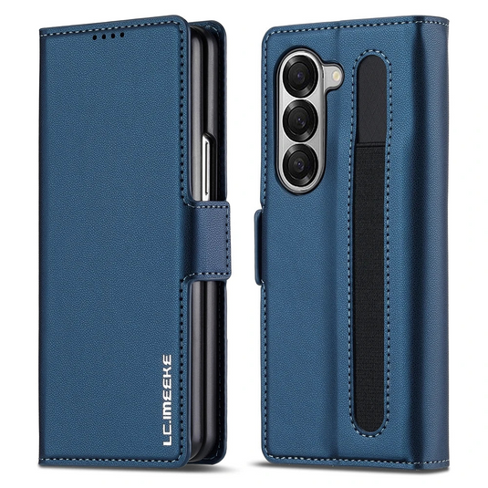 [Built-in Pen Slot][With Card Slot] Samsung Galaxy Z Fold7 Business Leather Fold Wallet Shockproof Case