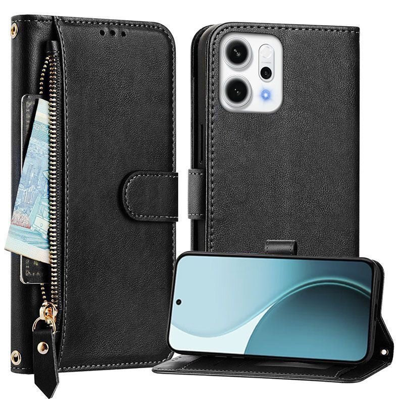 Load image into Gallery viewer, [With Card Slot] OPPO Reno14 &amp; Pro - PU Leather Full-Body Flip Zipper Wallet Case
