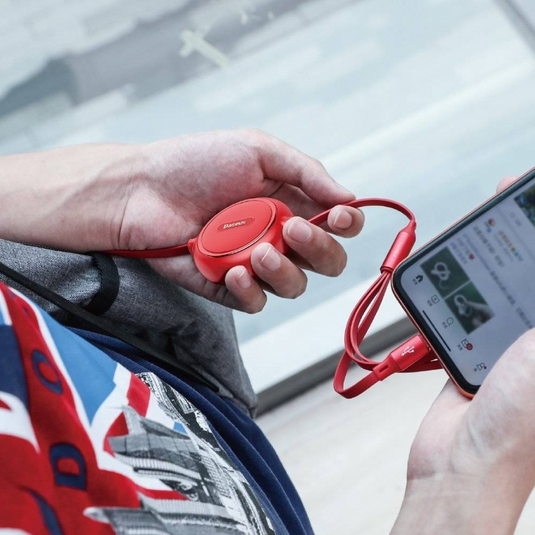 Baseus Golden Loop Retractable 3 in 1 USB Cable 3.5A (35cm-120cm)