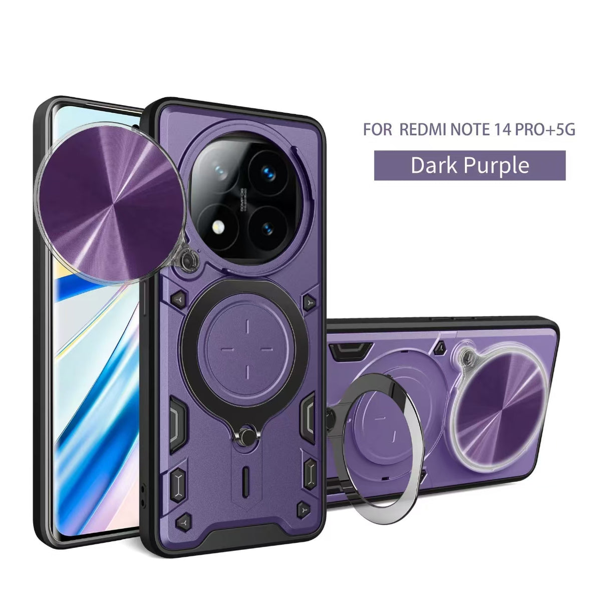 [With Slide Lens Cover][Built-in Stand] Xiaomi Redmi Note 14 Pro+ 5G TPU Shockproof Stand Series Case - i-Station Mobile Phone & Electronic Device Repair and Accessories