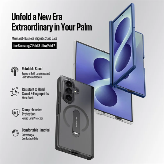 Samsung Galaxy Z Fold8 Ultra (SM-F976) Minimalist Business Magnetic Stand Matte Case
