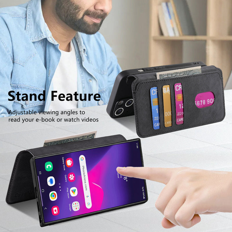 Load image into Gallery viewer, [Magsafe Compatible][Detachable] Samsung Galaxy A17 (SM-A176) Leather Flip Shockproof Wallet Series Case With Card Slot - i-Station Mobile Phone &amp; Electronic Device Repair and Accessories
