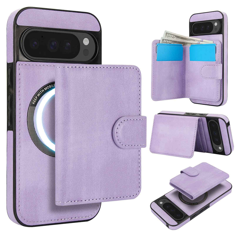 Load image into Gallery viewer, [Magsafe Compatible] Google Pixel 9/Pro/Pro XL/A - 2-in-1 Detachable Wallet Leather Case with Card Holder
