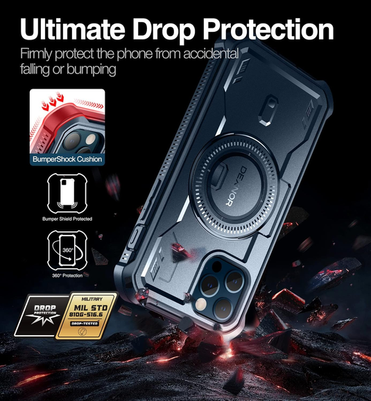 [Magsafe Compatible][Built-in Screen Protector] Apple iPhone 15/Plus/Pro/Max - Military-Grade Rugged Air Cushion Shockproof Case