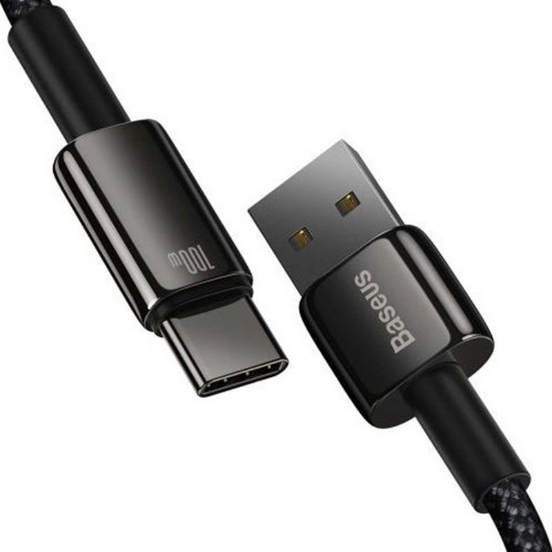 Load image into Gallery viewer, Baseus Tungsten Gold Fast Charging Data Cable USB to Type-C 100W 1m-Black
