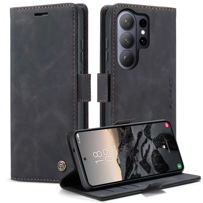 Load image into Gallery viewer, [With Card Slot] Samsung Galaxy S26/Plus/Ultra - PU Leather Flip Wallet Series Shockproof Phone Case
