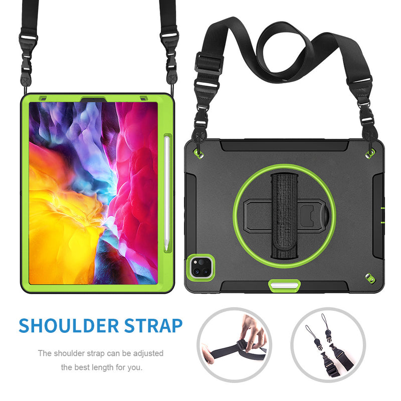 Load image into Gallery viewer, [Built-in Stand][With Wrist Strap] Apple iPad 7/8/9 10.2&#39;&#39; 7/8/9th Gen (2019/2020/2021) EVA Kid Friendly Heavy Duty Ring Holder Stand Case
