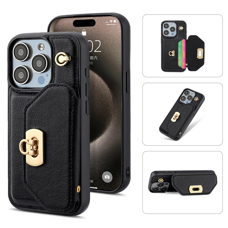 Load image into Gallery viewer, [With Card Slot] Apple iPhone 11 Lock Buckle Leather Shockproof Wallet Series Case
