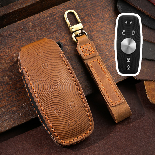 Roewe Handcrafted Genuine Leather Car Key Fob Case Cover For Roewe iMAX8