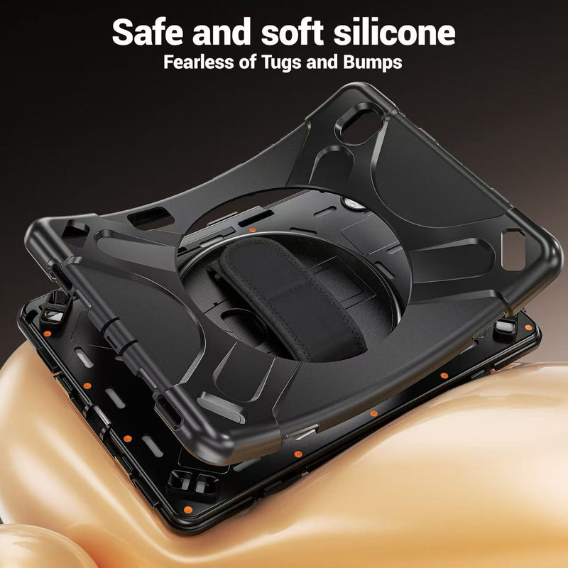 Load image into Gallery viewer, Samsung Galaxy Tab S12 Plus (2026) 12.4" - Heavy Duty 360 Degree Rotate Stand Hand Strap Case With Shoulder Strap
