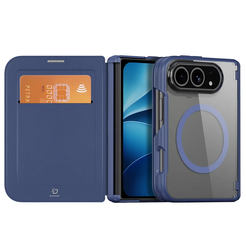 Load image into Gallery viewer, [With Card Slot][Magsafe Compatible] Apple iPhone Ultra (iPhone Fold) - Magnetic Transparent Flip PU Leather Wallet Series Case
