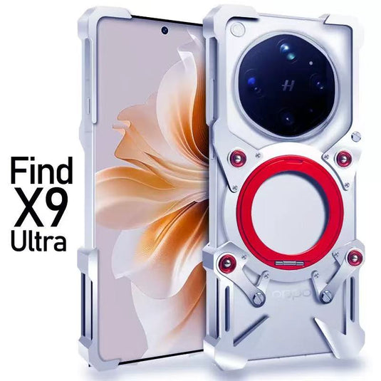 [With 360° Rotating Stand] OPPO Find X9 Ultra - Aluminum Alloy Metal Frame Shockproof Case