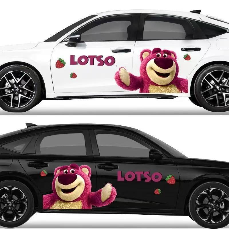 Load image into Gallery viewer, Cute Strawberry Bear Car Body Sticker – Self-Adhesive Kawaii Lotso PVC Soft Film For Car Decoration - i-Station Mobile Phone &amp; Electronic Device Repair and Accessories
