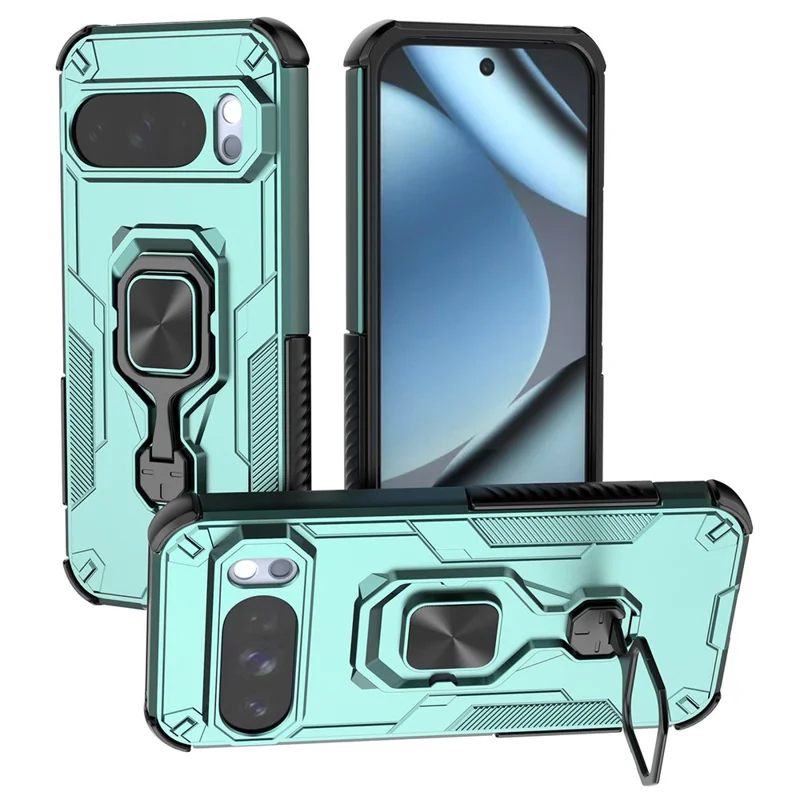 Load image into Gallery viewer, [Built-in Ring Bracket] Google Pixel 10/Pro Mecha-style Anti-slip Protective Hard Heavy Duty Series Case
