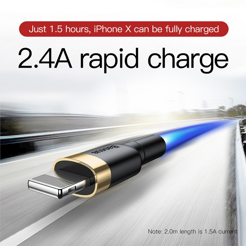 Load image into Gallery viewer, Baseus Cafule Fast Charge USB Data Charging Cable for iPhone 2M
