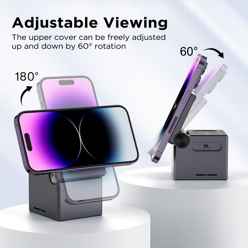 Load image into Gallery viewer, iQuick CUBE T1 3 in 1 Foldable Wireless Charger Stand Galaxy/ Apple Watch Pads
