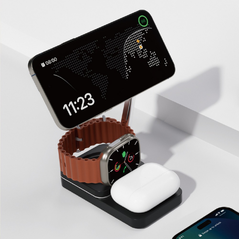 Load image into Gallery viewer, iQuick Twig T6 3 in 1 Foldable Wireless Charger Stand
