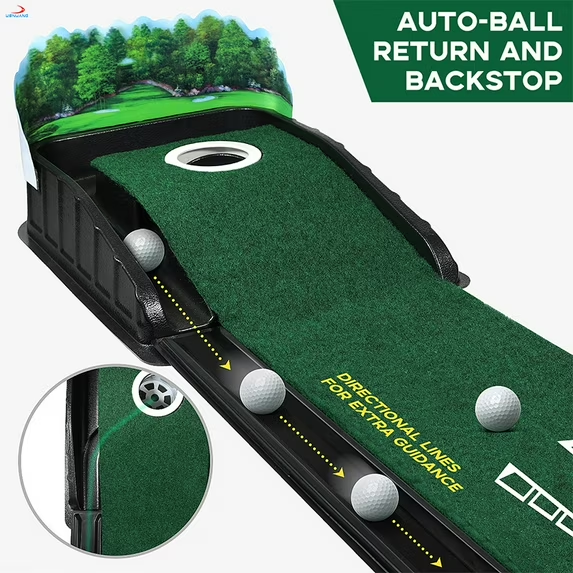 Load image into Gallery viewer, Portable Golf Putting Mat Indoor &amp; Outdoor Practice Trainer with Automatic Ball Return &amp; Obstacles - i-Station Mobile Phone &amp; Electronic Device Repair and Accessories
