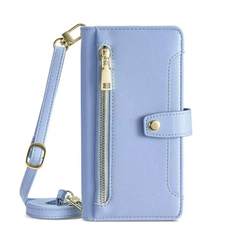 Load image into Gallery viewer, [With Card Slot] Apple iPhone 16e &amp; 17e - Multi-Function Flip Leather Zipper Wallet Case With Wrist &amp; Shoulder Strap - i-Station Mobile Phone &amp; Electronic Device Repair and Accessories
